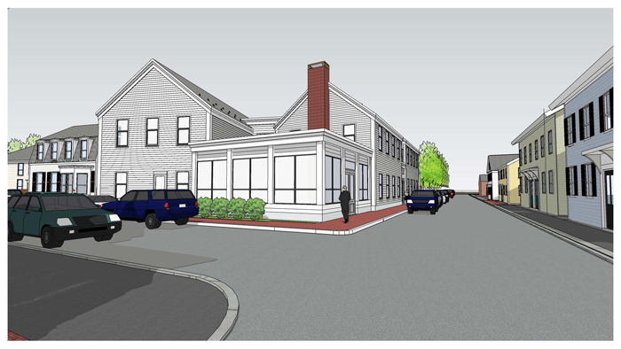 corner view of addition from prospect street