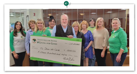 to show we care nonprofit organization receives donation