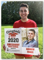 Amesbury High School senior graduation lawn signs
