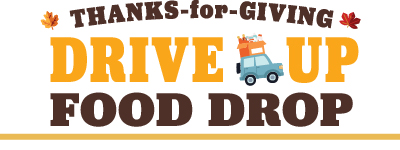 thanks for giving drive up food drop logo