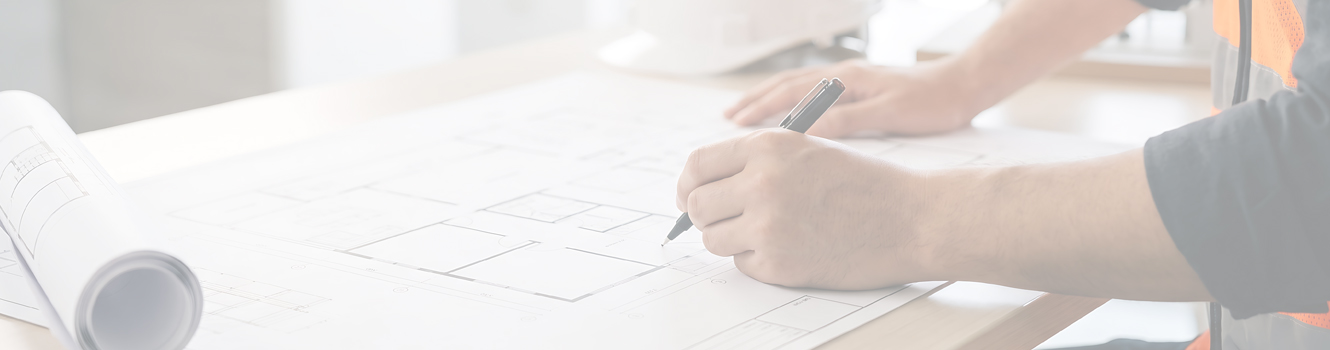 commercial construction planner with blueprints