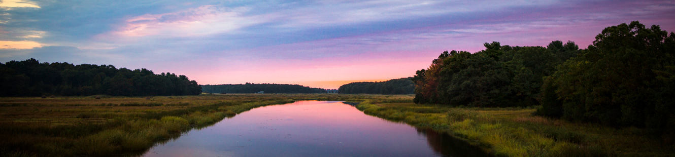 Newbury salt marsh at sunset